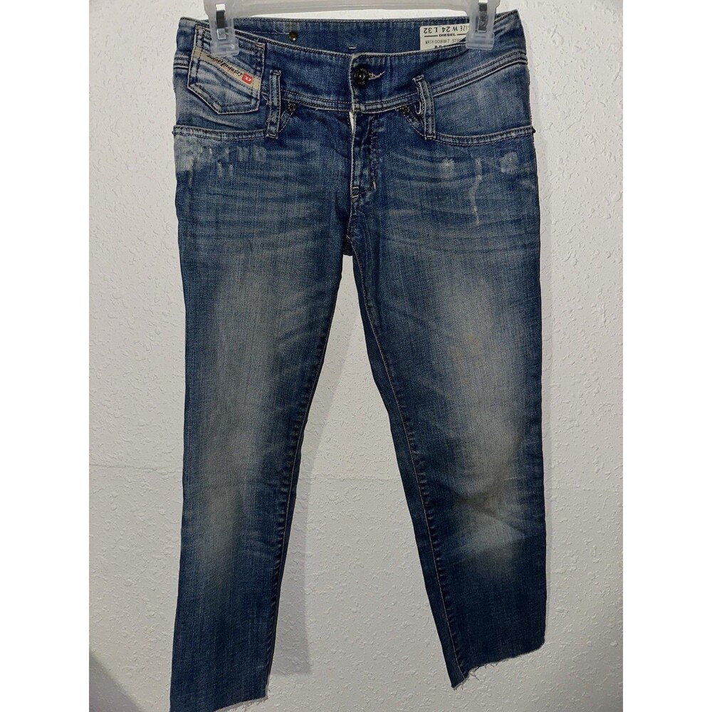 Diesel Matic Jeans Womens 29x24 Blue Light Wash Italy Slim Tapered Denim Jeans